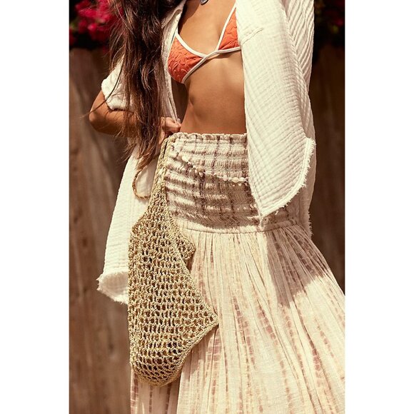 FREE PEOPLE FP One Ravenna Printed Convertible Maxi Skirt / Soft Mauve Combo - Picture 11 of 12